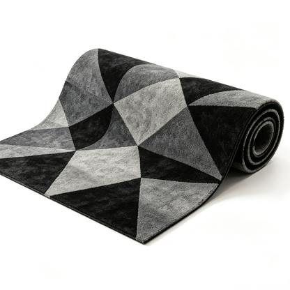 Modern Geometric Area Rug – Soft Plush Metallic Accent Carpet for Living Room, Bedroom & Contemporary Home Décor
