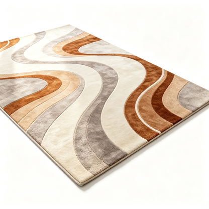 Modern Abstract Wave Area Rug – Soft Plush Contemporary Carpet for Living Room, Bedroom & Home Décor