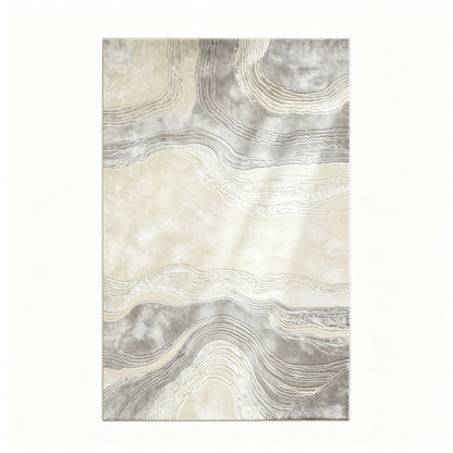 Modern Geometric Area Rug – Soft Plush Metallic Accent Carpet for Living Room, Bedroom & Contemporary Home Décor