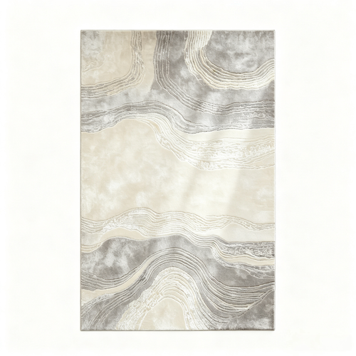 Modern Geometric Area Rug – Soft Plush Metallic Accent Carpet for Living Room, Bedroom & Contemporary Home Décor