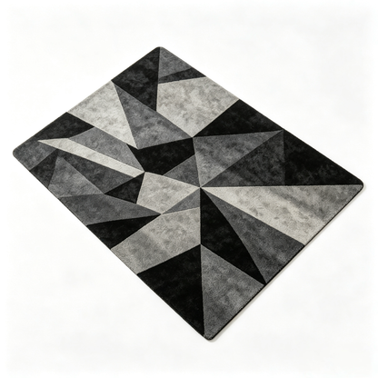 Modern Geometric Area Rug – Soft Plush Metallic Accent Carpet for Living Room, Bedroom & Contemporary Home Décor