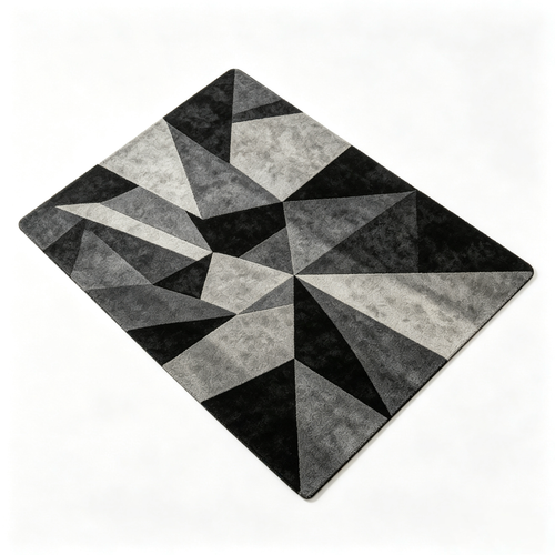 Modern Geometric Area Rug – Soft Plush Metallic Accent Carpet for Living Room, Bedroom & Contemporary Home Décor
