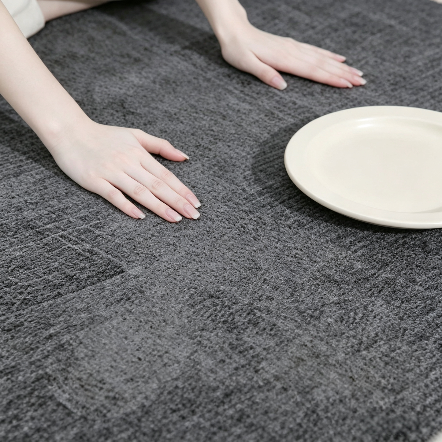 Modern Textured Gray Area Rug – Soft Plush Carpet for Living Room, Bedroom & Contemporary Home Décor