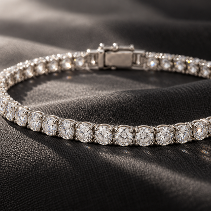 Naturalture® Silver-Tone Tennis Bracelet with Clear Stone-Look Accents – Elegant Line Bracelet for Everyday Styling and Occasions
