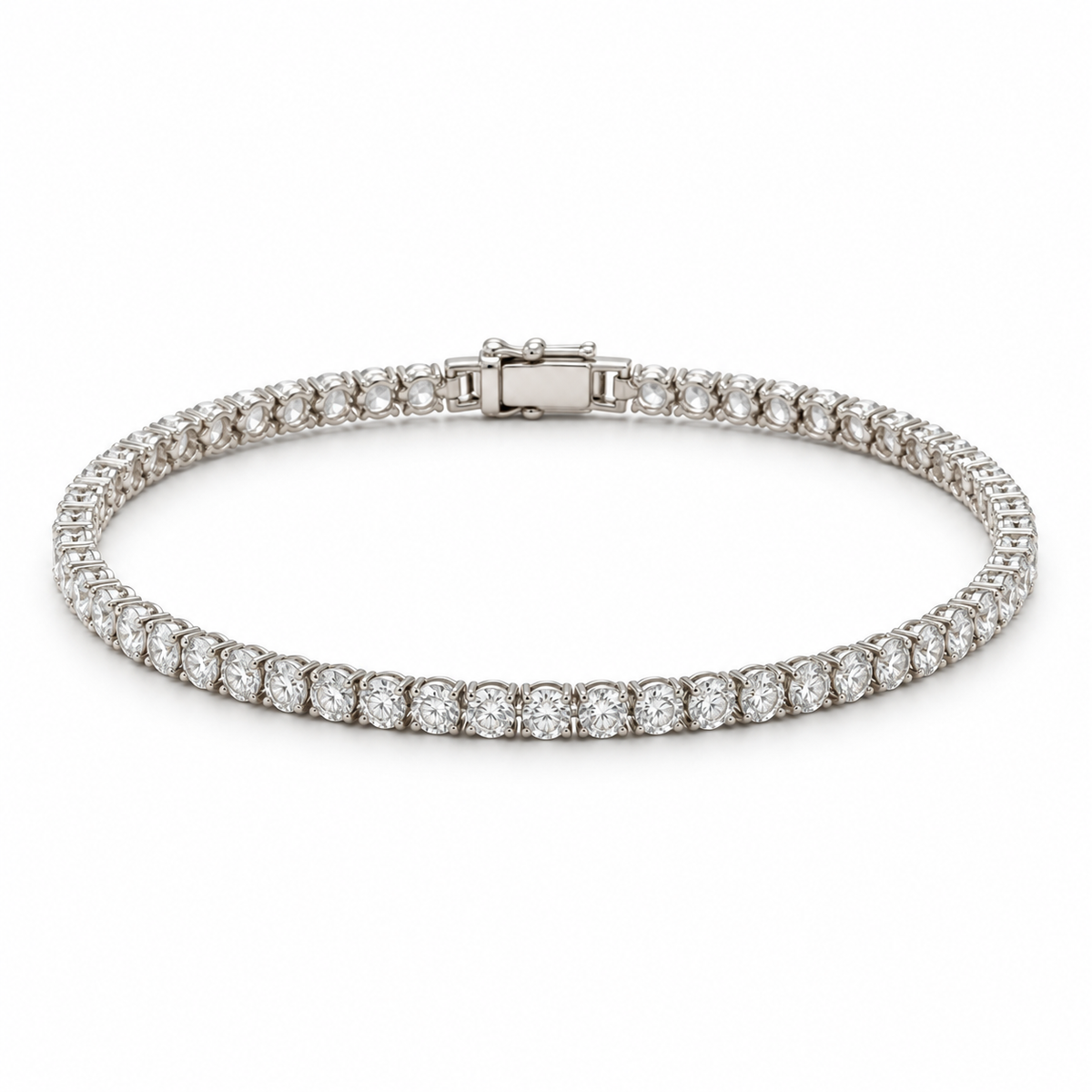 Naturalture® Silver-Tone Tennis Bracelet with Clear Stone-Look Accents – Elegant Line Bracelet for Everyday Styling and Occasions