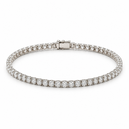 Naturalture® Silver-Tone Tennis Bracelet with Clear Stone-Look Accents – Elegant Line Bracelet for Everyday Styling and Occasions