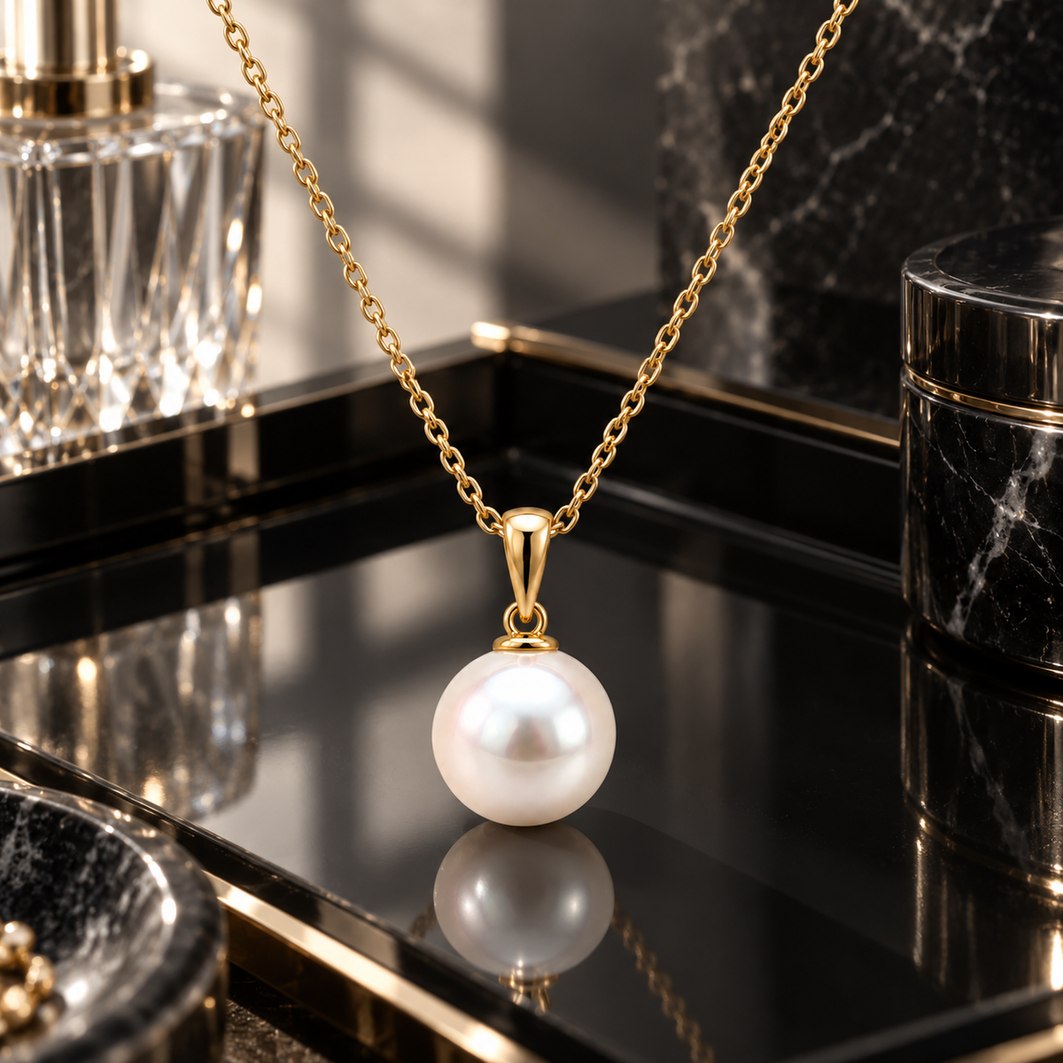 Naturalture® Gold-Tone Pearl-Look Pendant Necklace – Classic Minimalist Everyday Jewelry