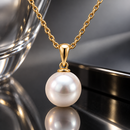 Naturalture® Gold-Tone Pearl-Look Pendant Necklace – Classic Minimalist Everyday Jewelry